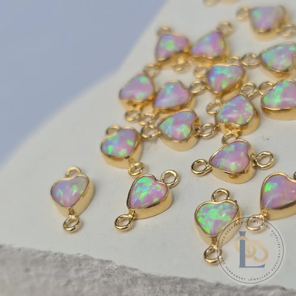 4mm Opal Heart Connector Charm - Image 9