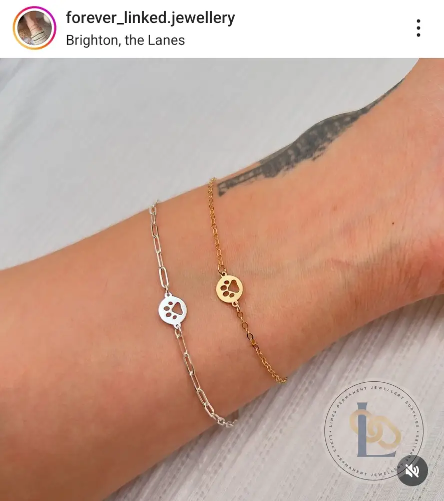 Paw Print Disk Connector Charm - Image 3