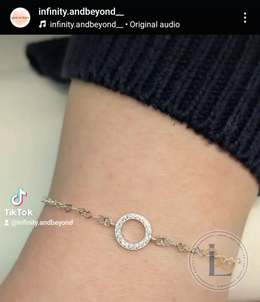 Sterling Silver Crystal Circle Connector - Image 6