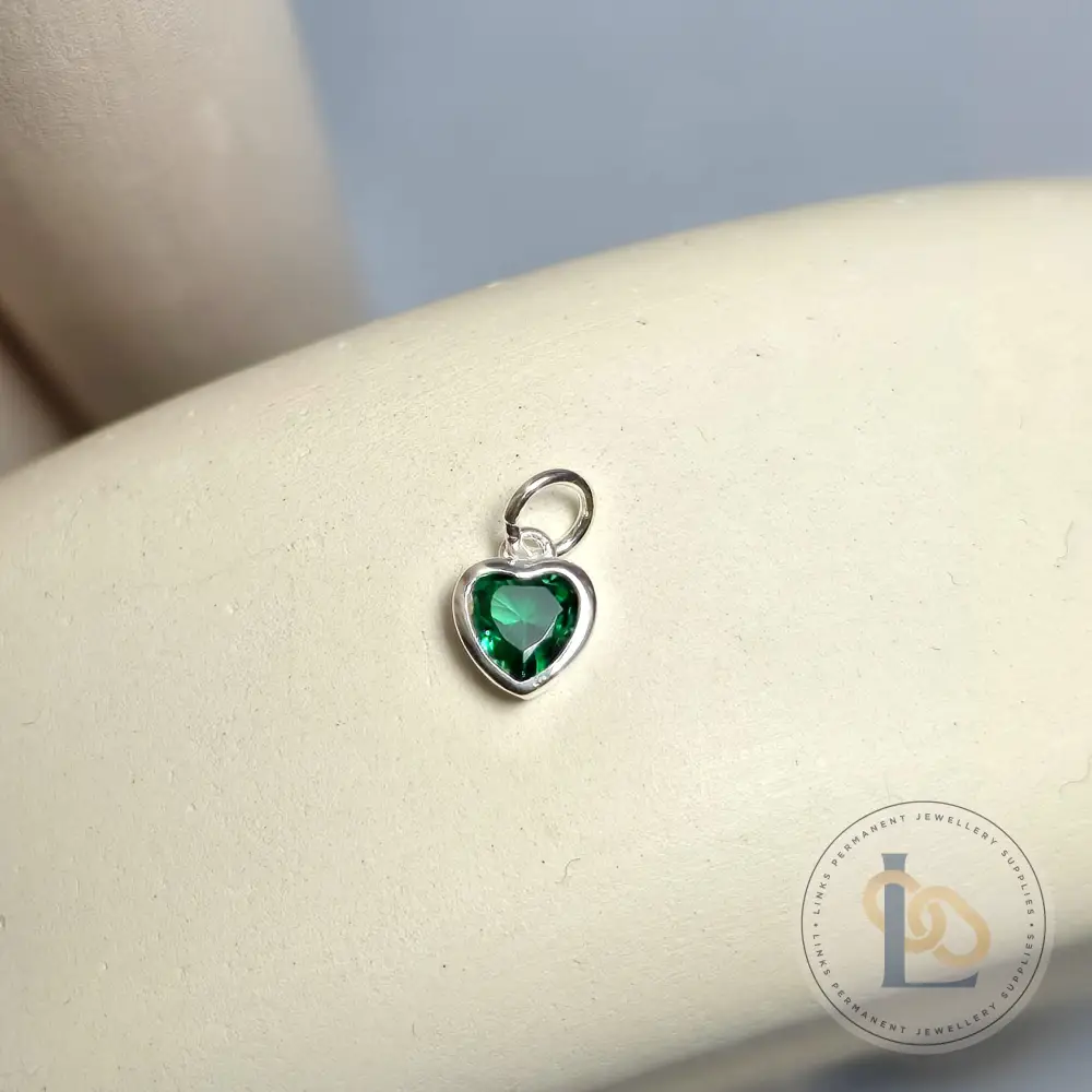 Sterling Silver Crystal Heart Pendant Charm - Image 5