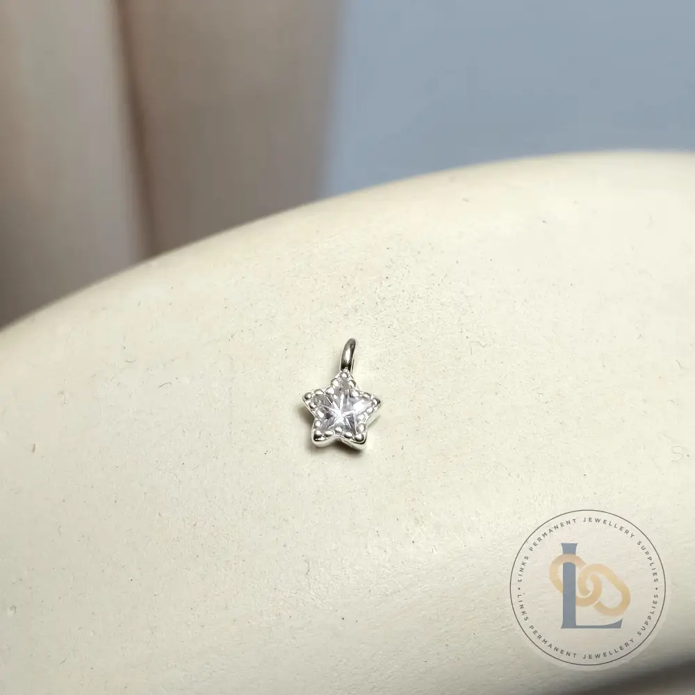 Sterling Silver Crystal Star Pendant Charm - Image 3