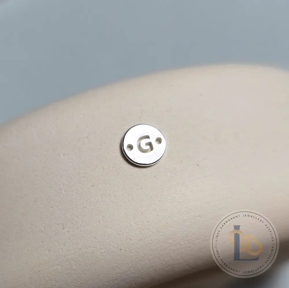 Sterling Silver Round Initial Connector Charm - Image 10
