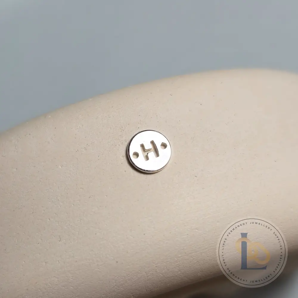 Sterling Silver Round Initial Connector Charm - Image 11