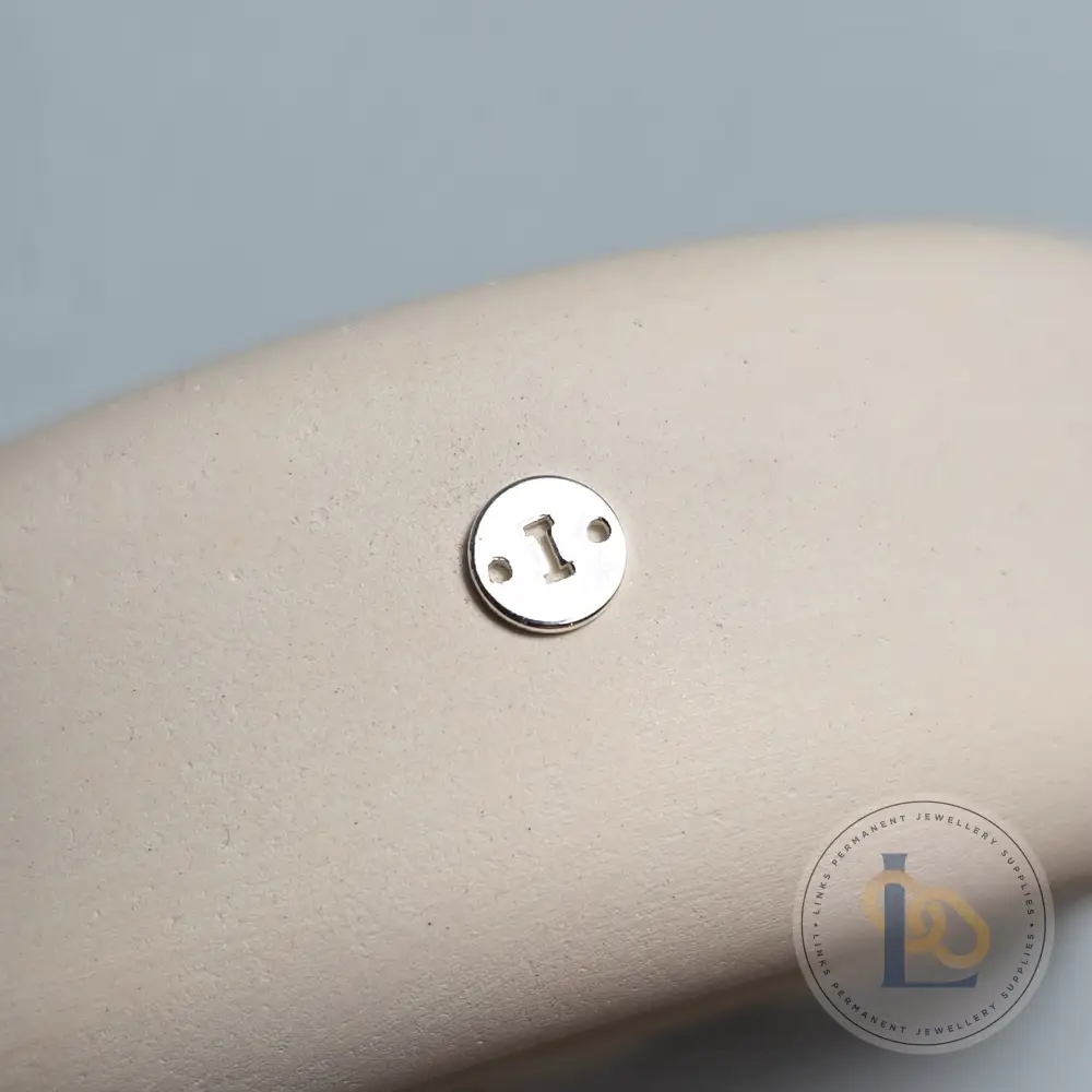 Sterling Silver Round Initial Connector Charm - Image 12