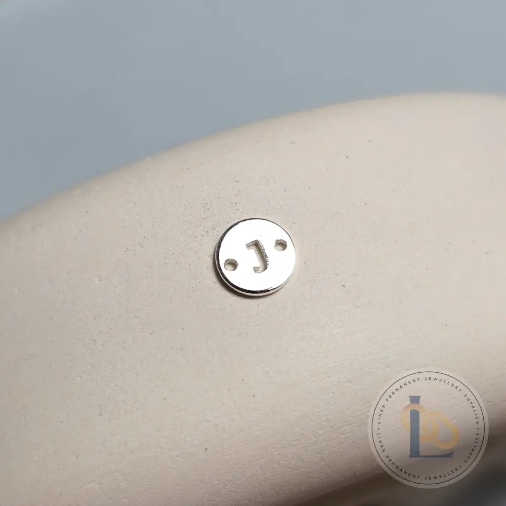 Sterling Silver Round Initial Connector Charm - Image 13