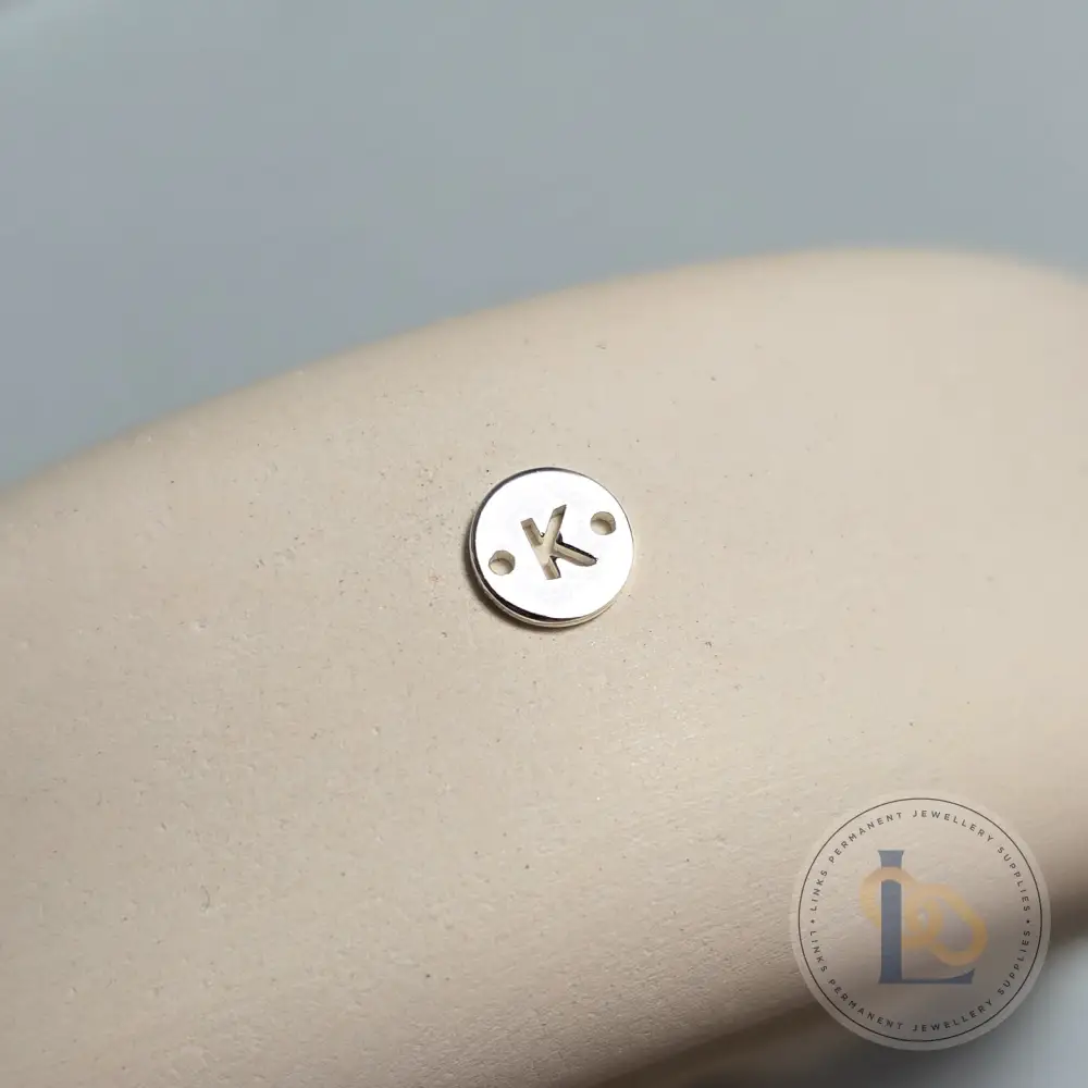 Sterling Silver Round Initial Connector Charm - Image 14