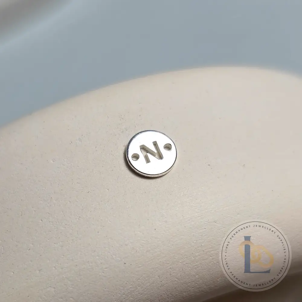 Sterling Silver Round Initial Connector Charm - Image 17