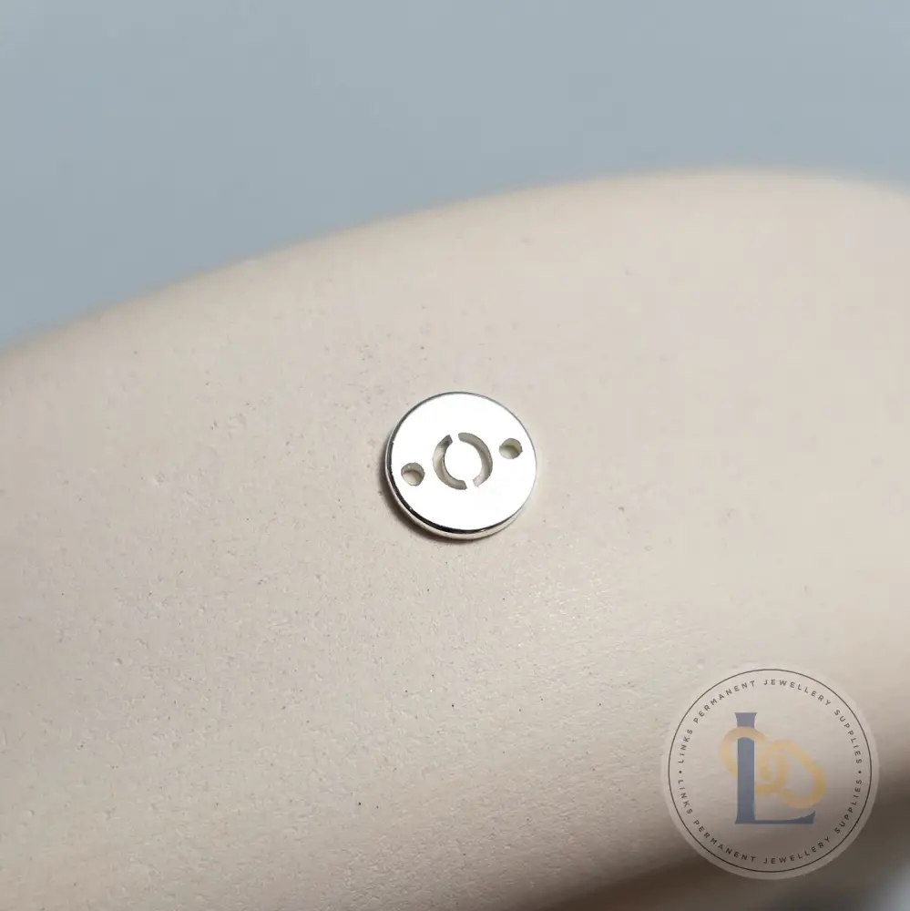 Sterling Silver Round Initial Connector Charm - Image 18