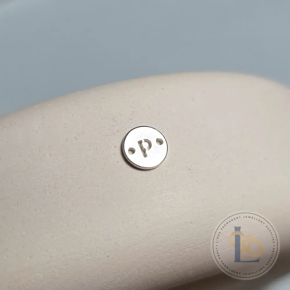 Sterling Silver Round Initial Connector Charm - Image 19
