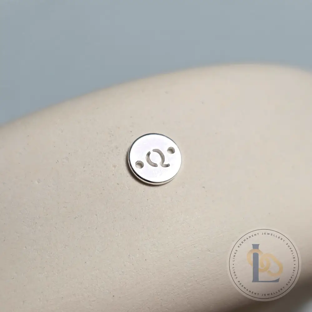 Sterling Silver Round Initial Connector Charm - Image 20