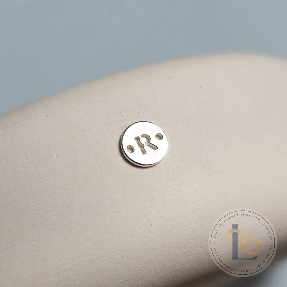 Sterling Silver Round Initial Connector Charm - Image 21