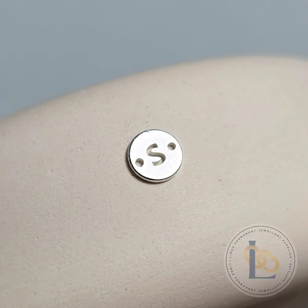 Sterling Silver Round Initial Connector Charm - Image 22