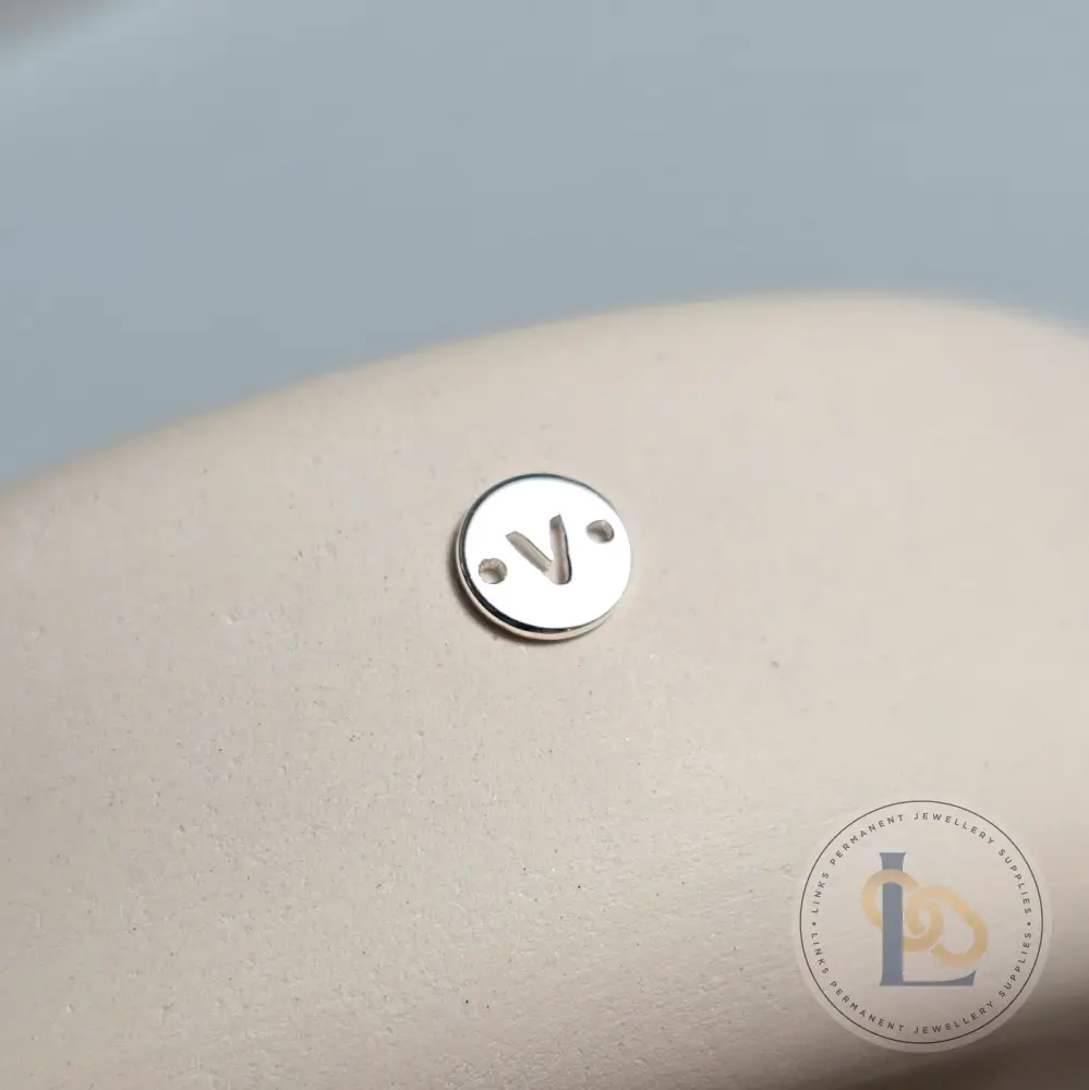 Sterling Silver Round Initial Connector Charm - Image 25