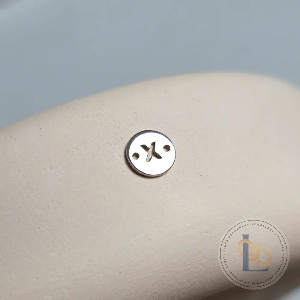 Sterling Silver Round Initial Connector Charm - Image 27