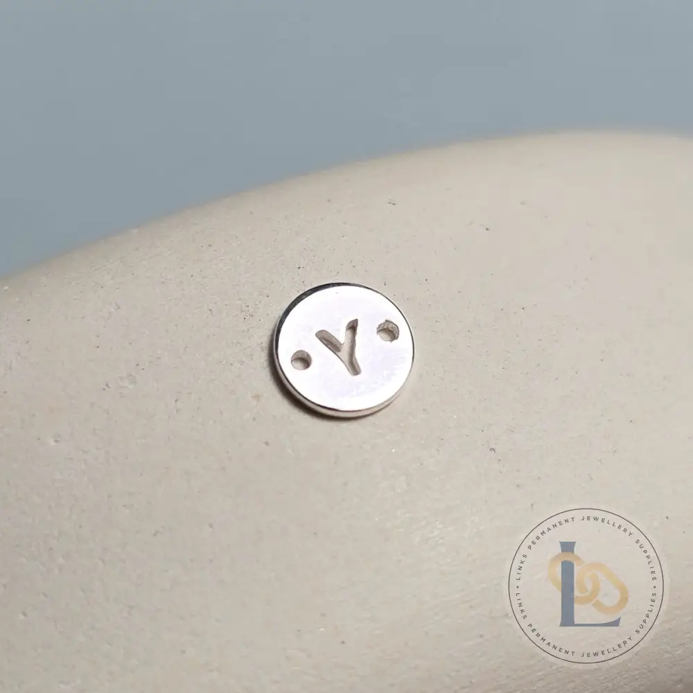 Sterling Silver Round Initial Connector Charm - Image 28