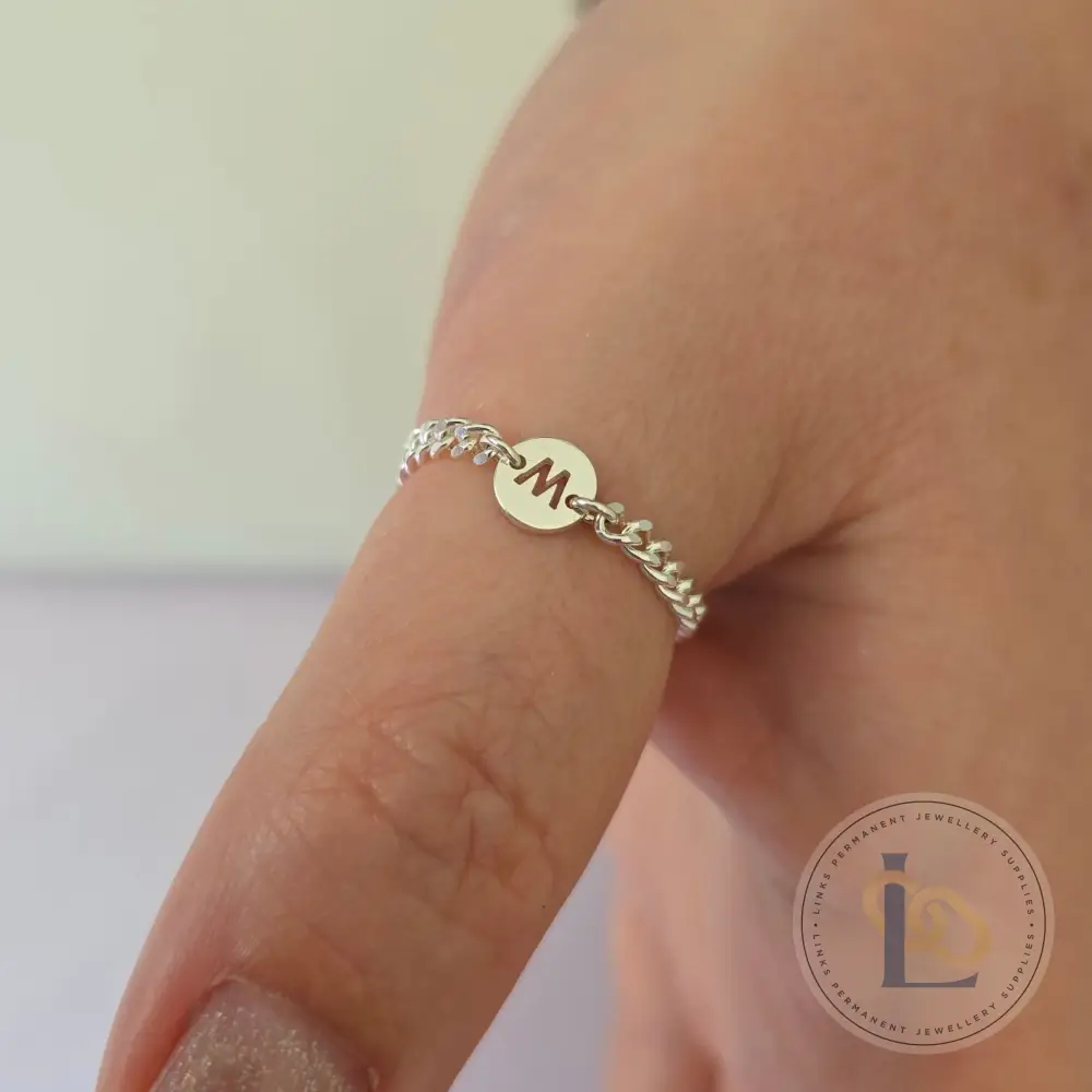 Sterling Silver Round Initial Connector Charm - Image 3