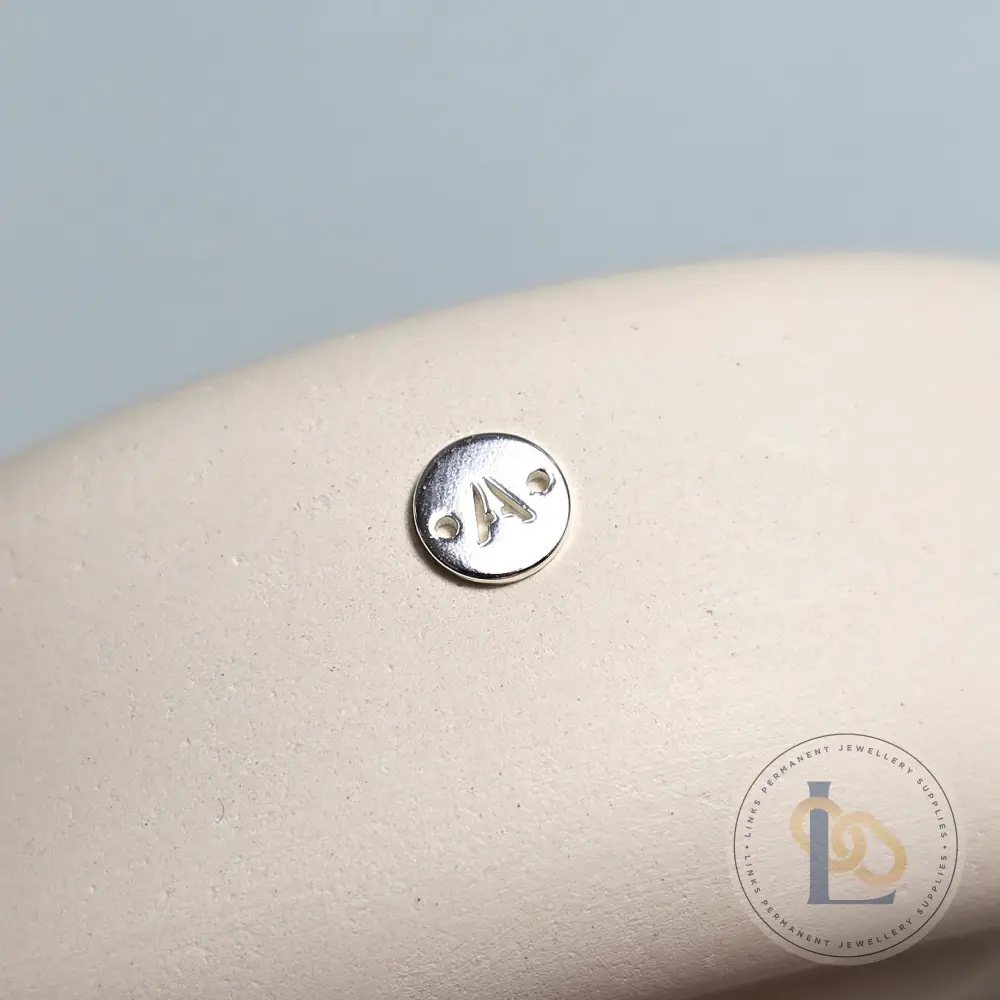 Sterling Silver Round Initial Connector Charm - Image 4