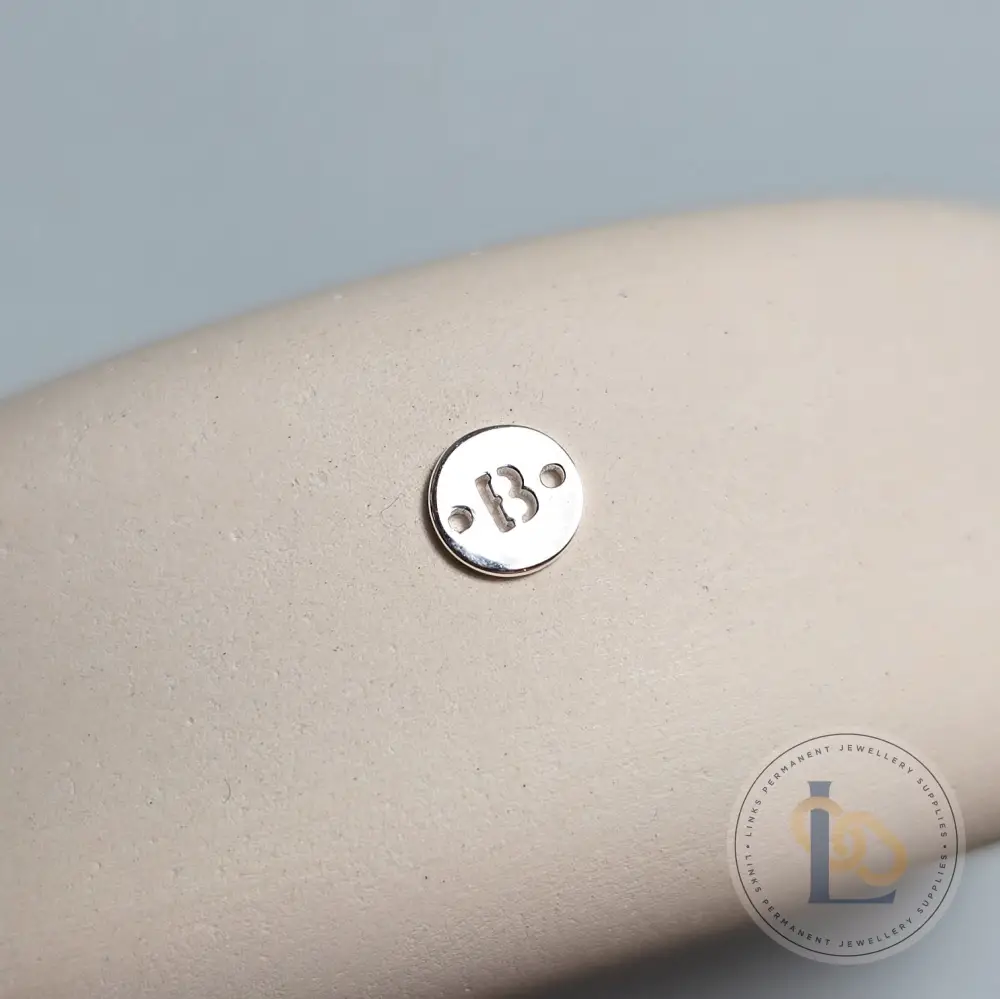 Sterling Silver Round Initial Connector Charm - Image 5