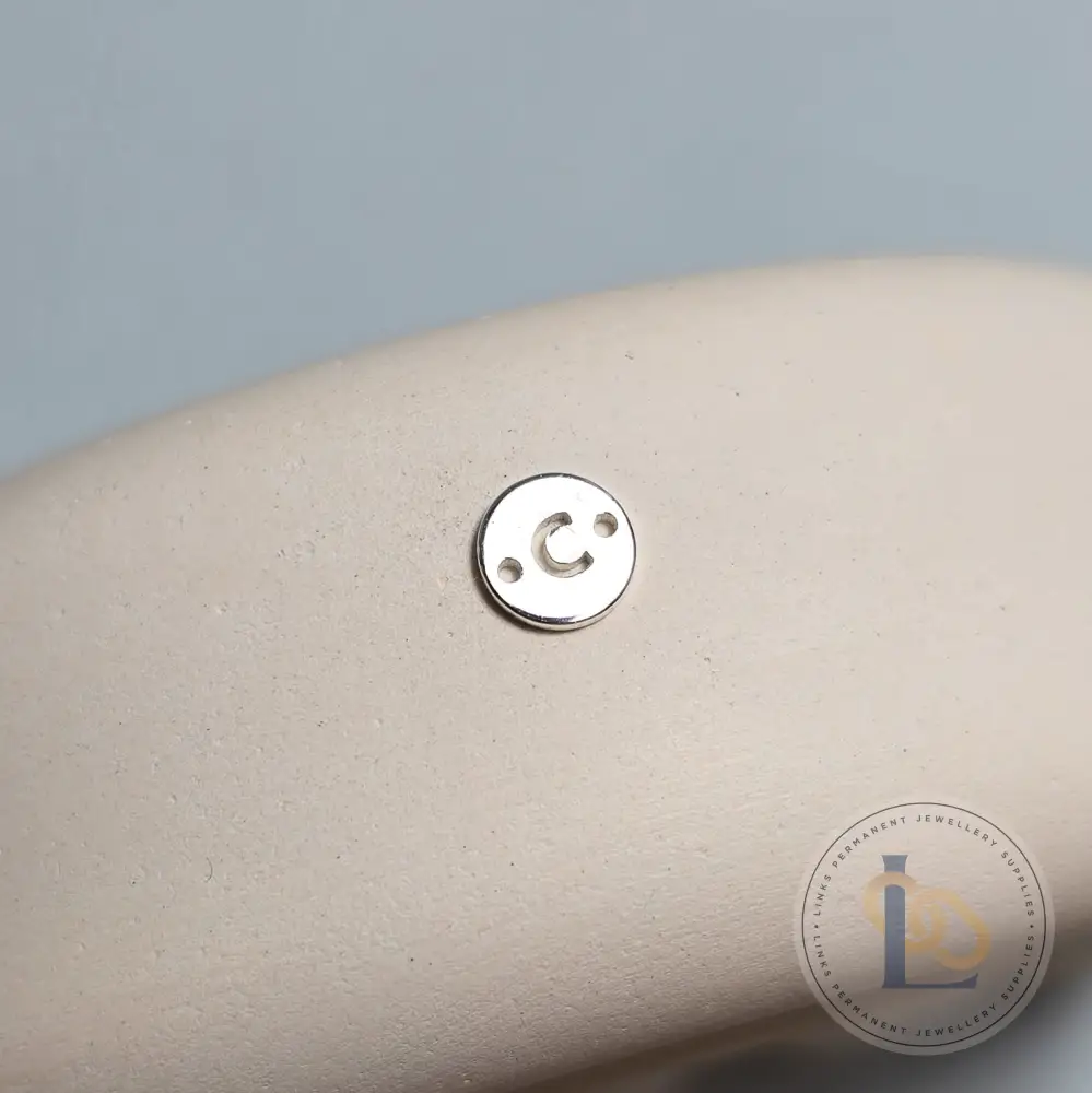 Sterling Silver Round Initial Connector Charm - Image 6