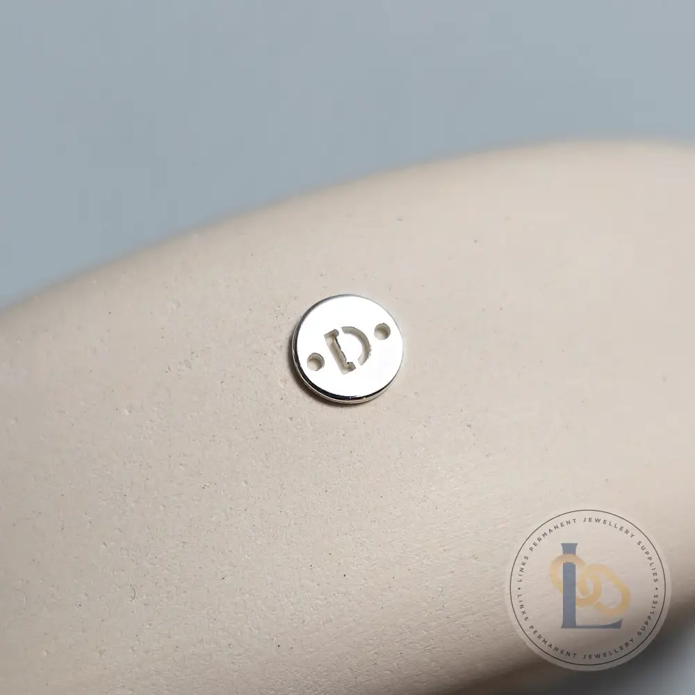 Sterling Silver Round Initial Connector Charm - Image 7