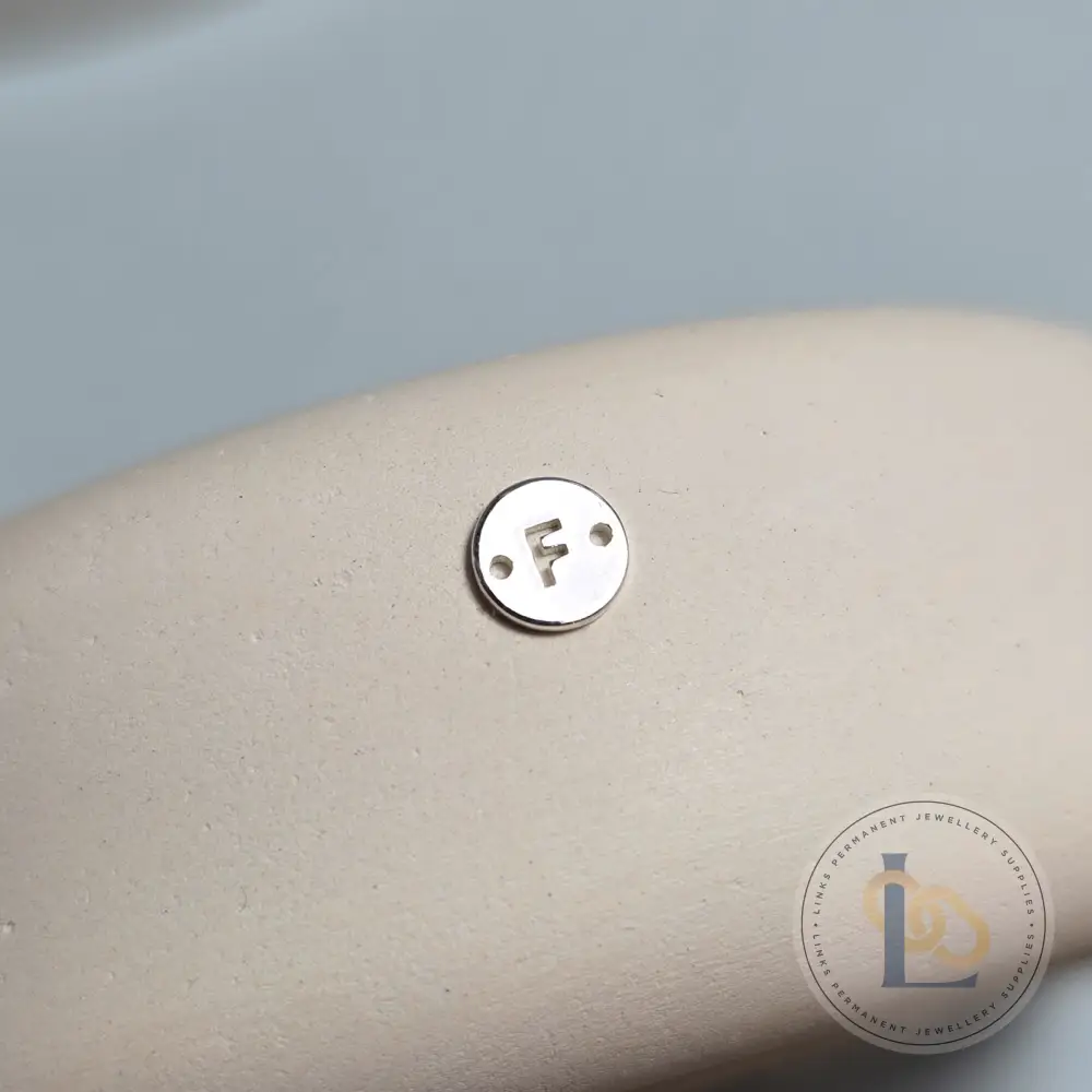 Sterling Silver Round Initial Connector Charm - Image 9
